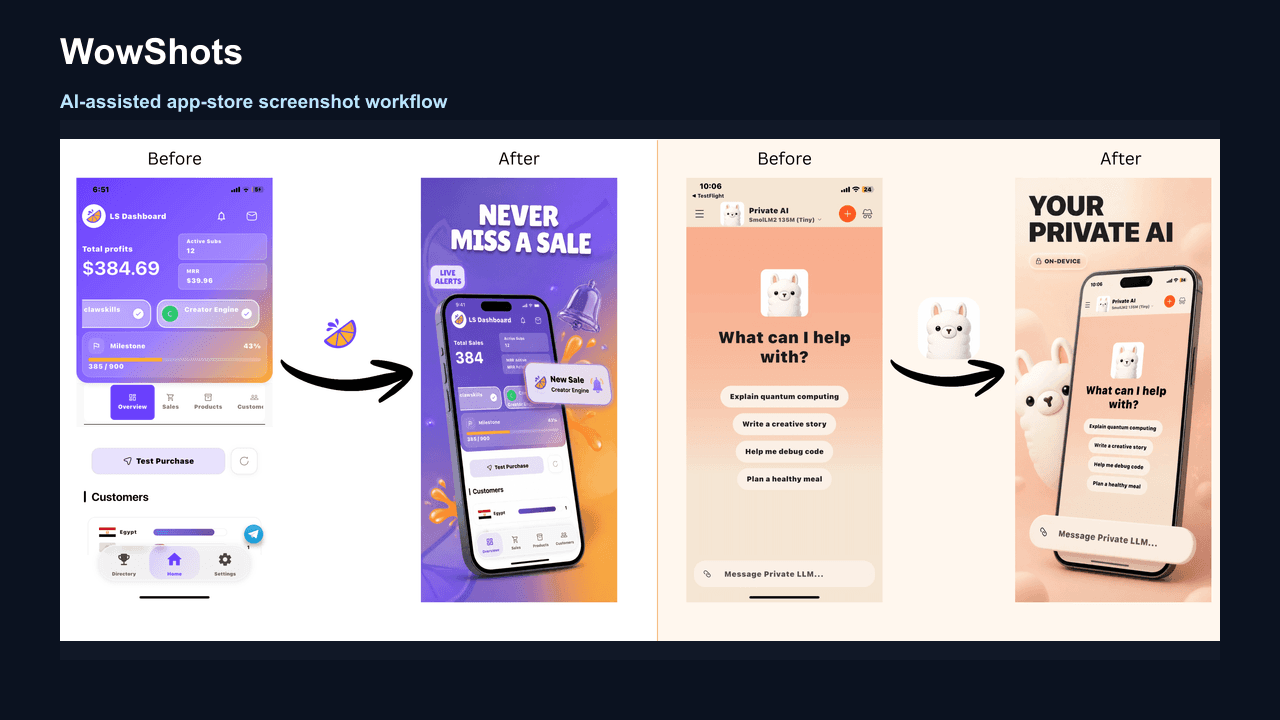 App screenshot sequence planning example