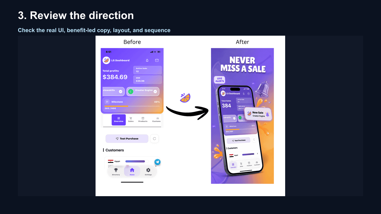 App Store screenshot design example